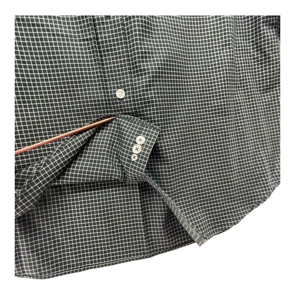 Duluth Trading Shirt Mens Large Wrinkle Fighter Slim Fit Long Sleeve Green Check - Picture 2 of 10